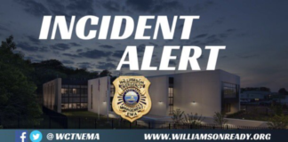 List of Impacted Roads Due to Storms incident alert williamson co emergency management